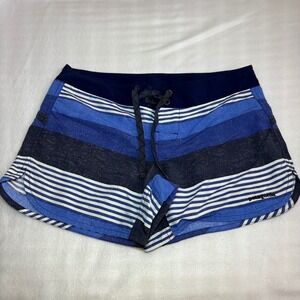 Patagonia Womens Blue Striped Board Shorts Swim Trunks Size 2